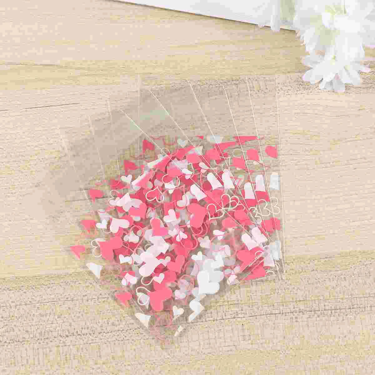 

Candy Gift Pouch Treat Packaging Cookie Heart Package Biscuits Bakery Printing Favor Party Clear Buffet Cellophane Adhesive Self