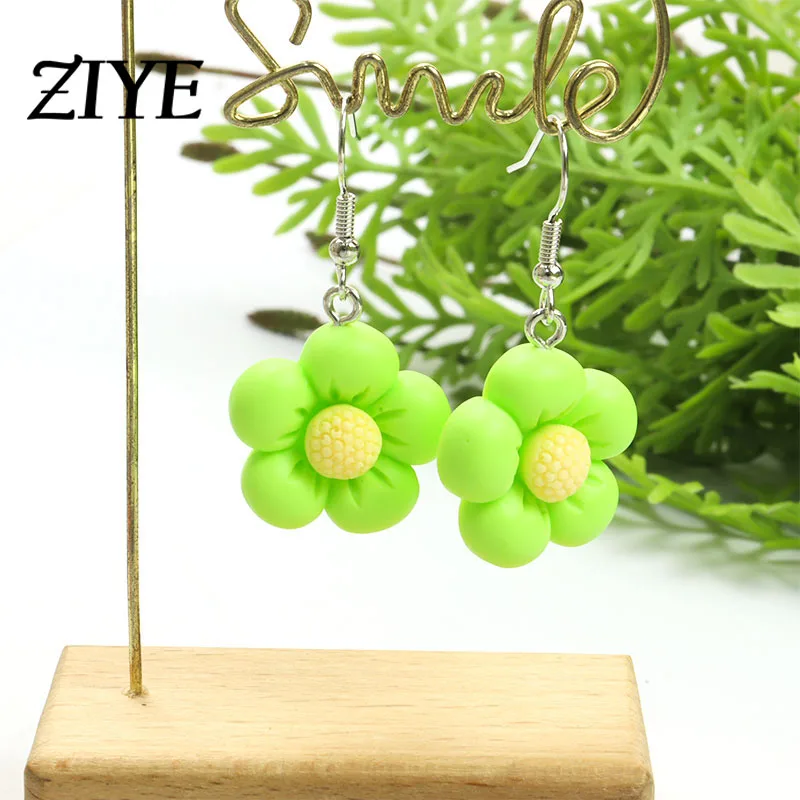 

Fashion Cartoon Cute Sunflower Flower Drop Earrings Multicolor Resin Pendans Earrings for Women Trendy Kawaii Party Jewelry Gift