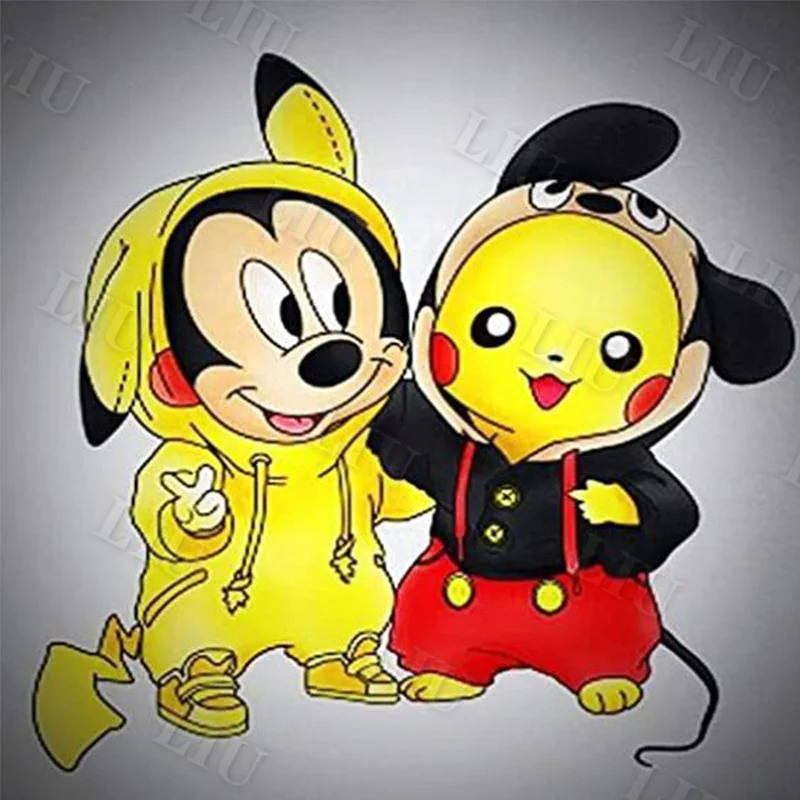 

5d алмазная живопись своими руками Пикачу японское аниме Микки мозаика вышивка крестиком квадратные/круглые алмазные украшения для детской...