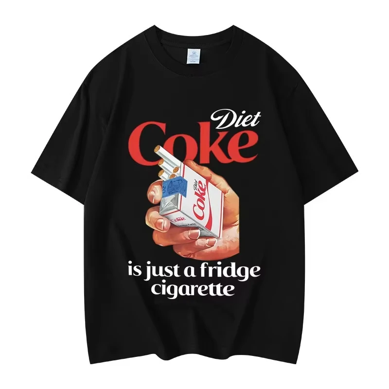 Фото Мужская футболка Fuuny Just A Fridge Cigarette Coke, модные футболки высокого качества в стиле Харадзюку для мужчин и женщин, повседневные футболки с коротким рукавом №1