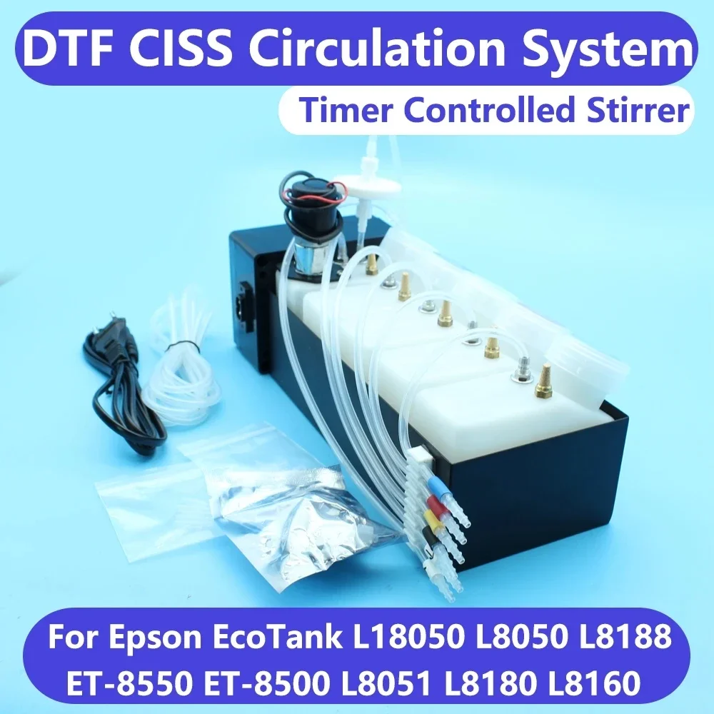 Набор чернил ET8550 DTF CISS для Epson ET-8550 L18050 L8050 L1800 L800 Xp600 белый комплект преобразования