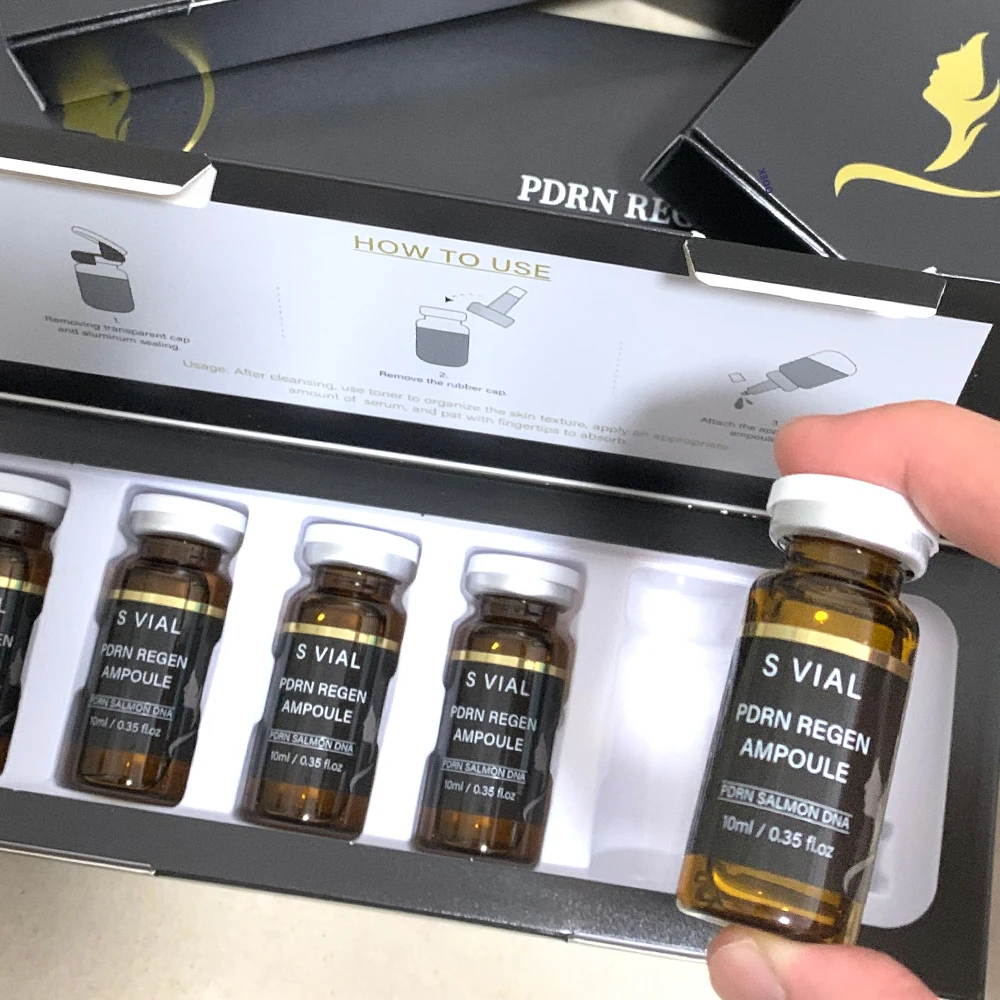 Фото Набор ампул-эссенций с PDRN лосося 10 мл: Восстановление кожного барьера, увлажнение, осветление, омоложение для ухода за лицом №1