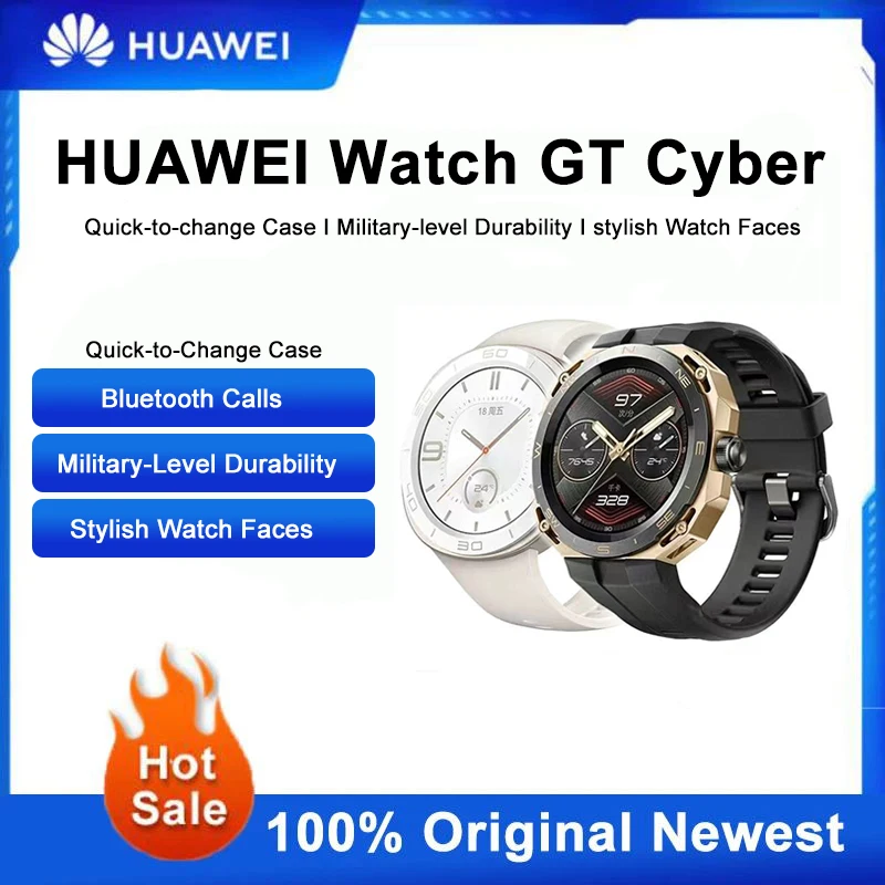 

Original HUAWEI WATCH GT Cyber SmartWatch Bluetooth Call Health Monitoring Waterproof Men Women Full Touch Screen Sport Bracelet