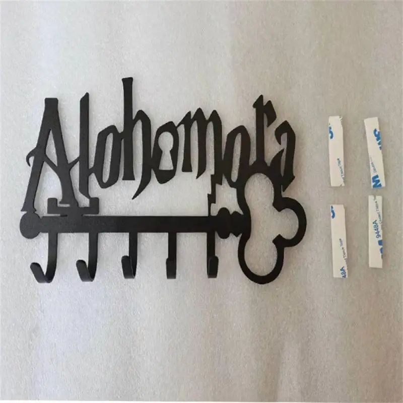 

Halloween Creative Metal Key Holder with 4/5/7/8 Hooks Iron Art Wall Mounted Black Hanger Organizer Hat Towel Rack Door Hook