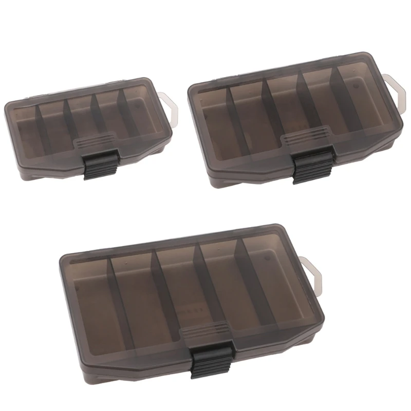 

Fishing Storage Boxes Transparent Fishing Tackle Organizers Bait Lures Storage Box with 5 Compartments for Drop Shipping
