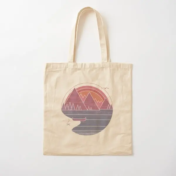 

The Mountains Are Calling Cotton Canvas Bag Printed Reusable Fashion Handbag Fabric Designer Shopper Casual Ladies Travel