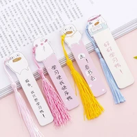 korean cute cartoon wooden bookmark girl heart personality creative tassel ruler multifunction office school supplies book clip