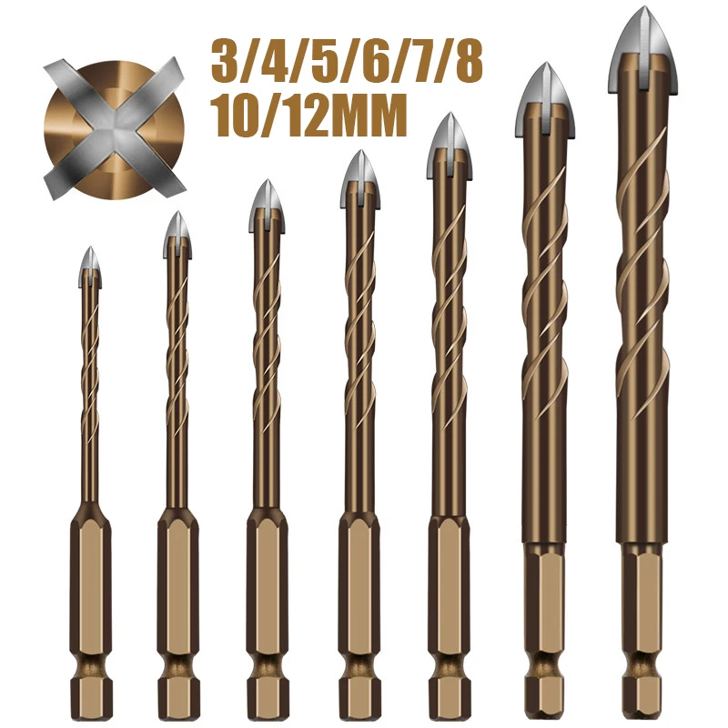 

Набор сверл для стекла, керамики, бетона, 3-12 мм