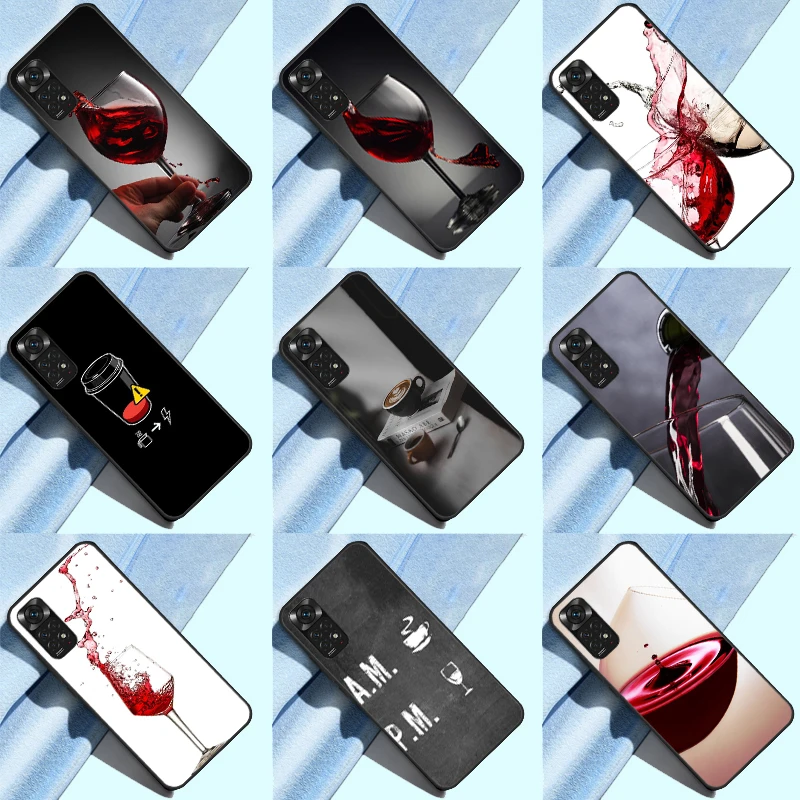 Coffee Wine Cup Case For Redmi 10 9T 9A 9C 9 Back Cover For Redmi Note 11 10 9 Pro Note10A 10C 10S 8T 9S Coque