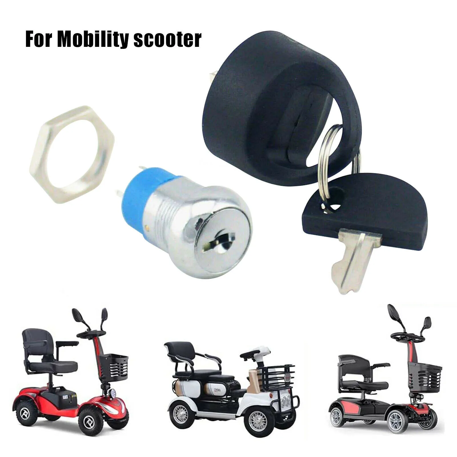 Spare Start On/off Ignition Switch 2 Keys For Pride Mobility Scooters Power Lock Car Accessories