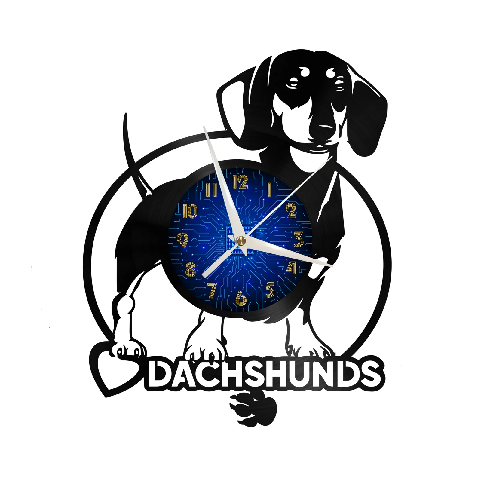 

Dachshunds dog Vinyl Record Wall Clock for Kitchen Wall Decor Wall Art