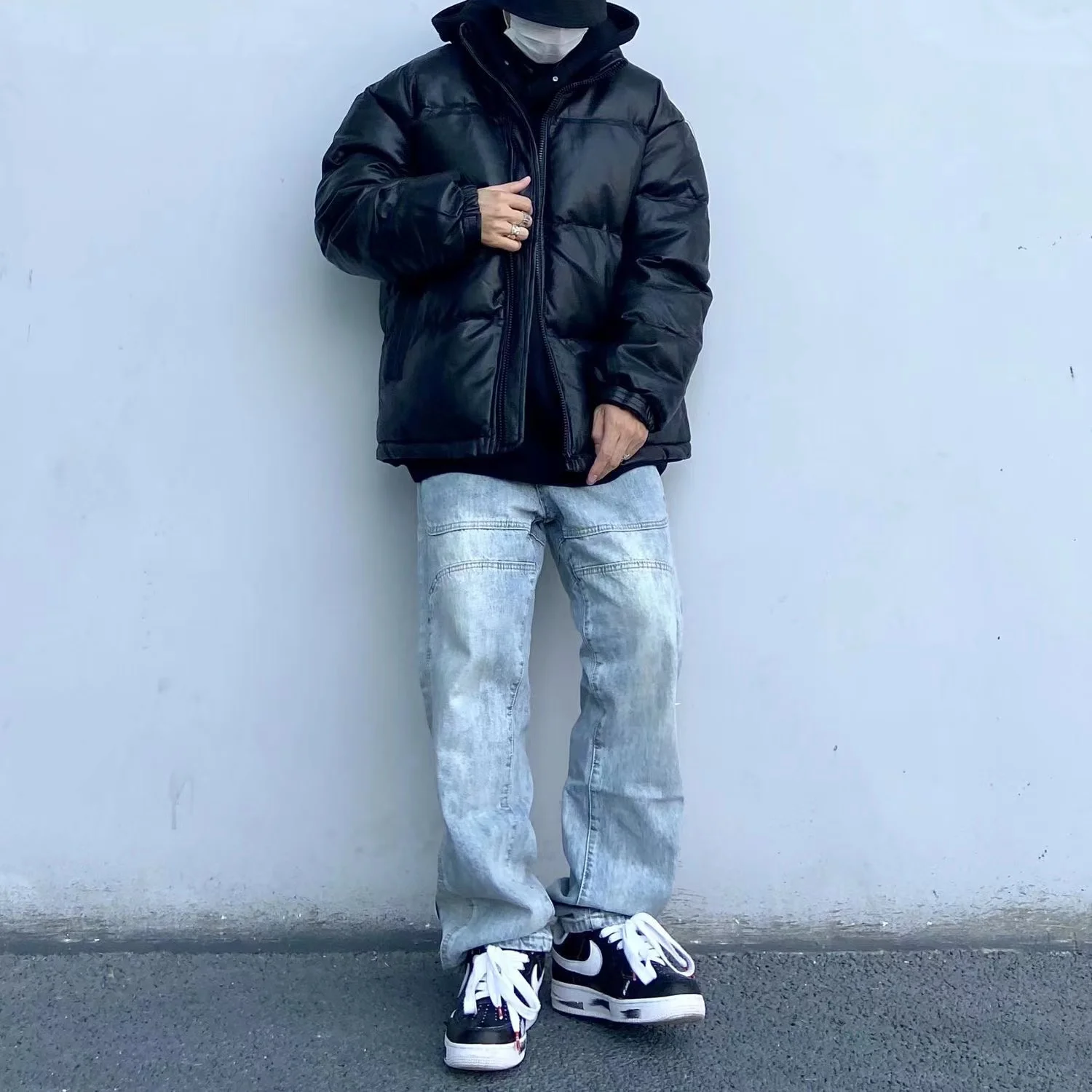 High Street Light Jeans Men's Functional Straight Tube Loose Falling Feeling Thin Trend Retro Hip-hop Wide Leg Dad Pants