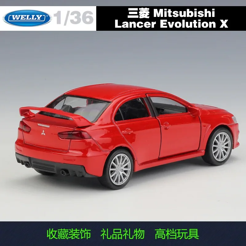 Welly 1:36 Mitsubishi Lancer Evolution X игрушки из сплава с откатным механизмом модель автомобиля