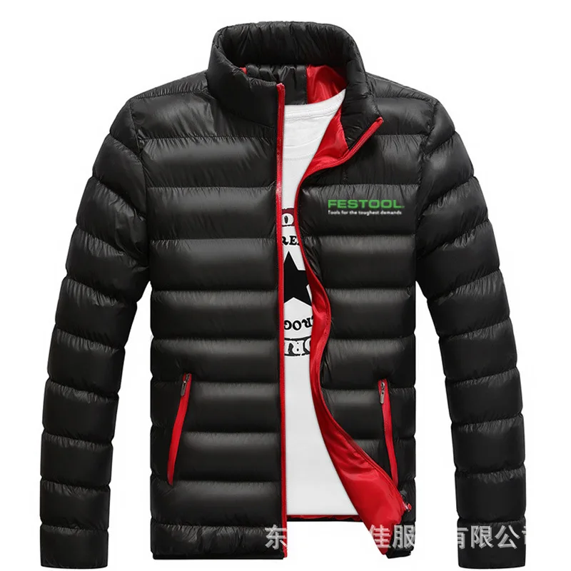 

FESTOOL Fashion Casual Zipper Hoodies Men's Cotton Clothing Winter Warm Jackets Harajuku Male Stand Collar Tops Coats