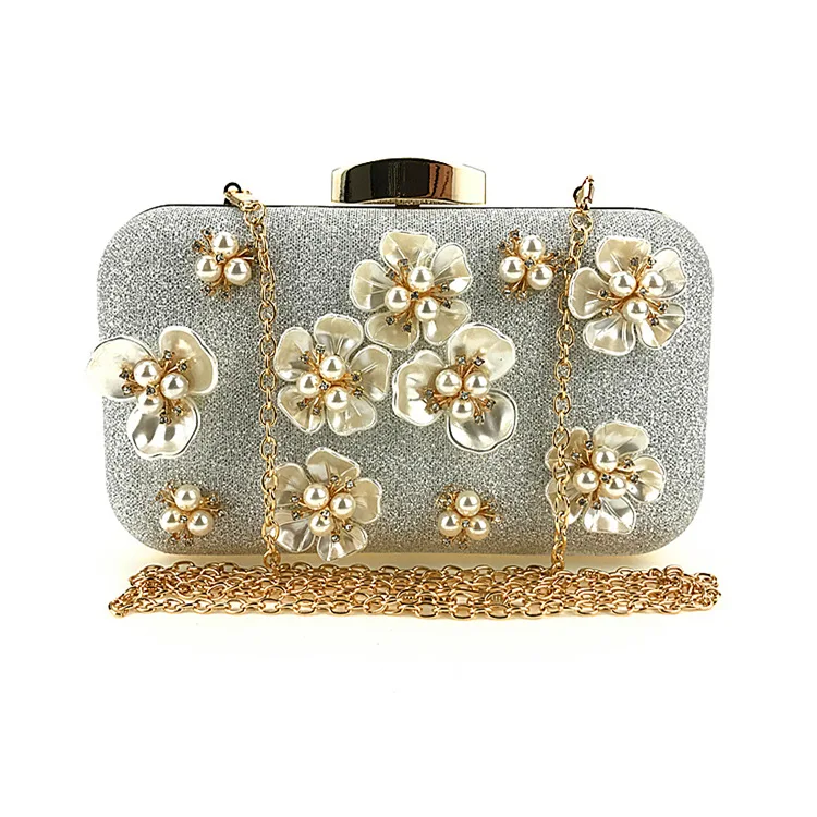 

Flower Women Evening Bags Diamonds Metal Luxury New Small Day Clutch With Chain Shoulder Party Handbags