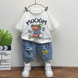 Baby Boys Girls Outfits Sets Summer Fashion Short Sleeve Kids Cartoon T-shirts + Shorts 2pcs Children Clothes Kids Suit 2-11Year