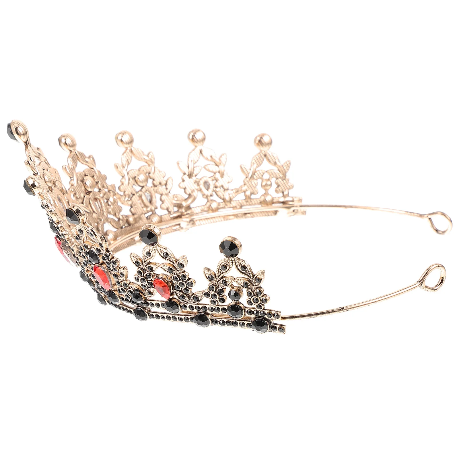 

Black Elegant Dress Women Rhinestone Crown Hair Accessories Classic Wedding Women's Retro