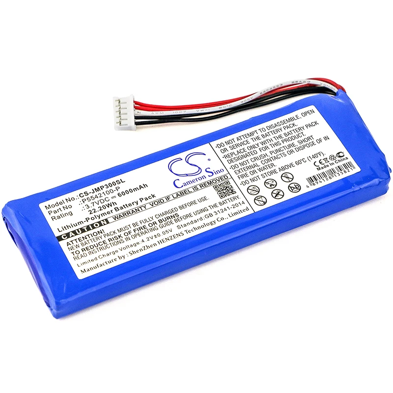 

CS 6000mAh / 22.20Wh battery for JBL 2017DJ1714, APJBLPUESE3, Pulse 3 P5542100-P