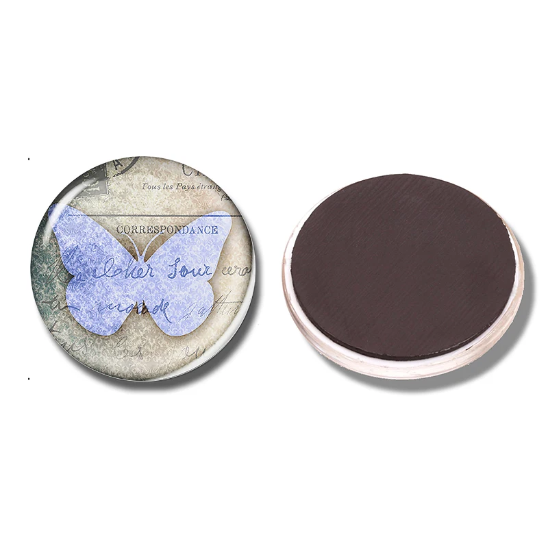 Фиолетовый магнит на холодильник 30 мм бабочка Rhopalocera искусство стеклянный