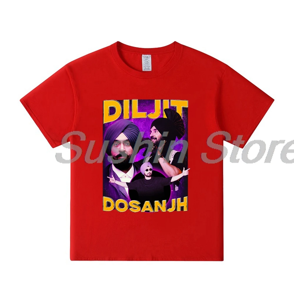 Diljit Dosanjh Винтажная Футболка 2024 Dil-Luminati Tour футболка с круглым вырезом и коротким