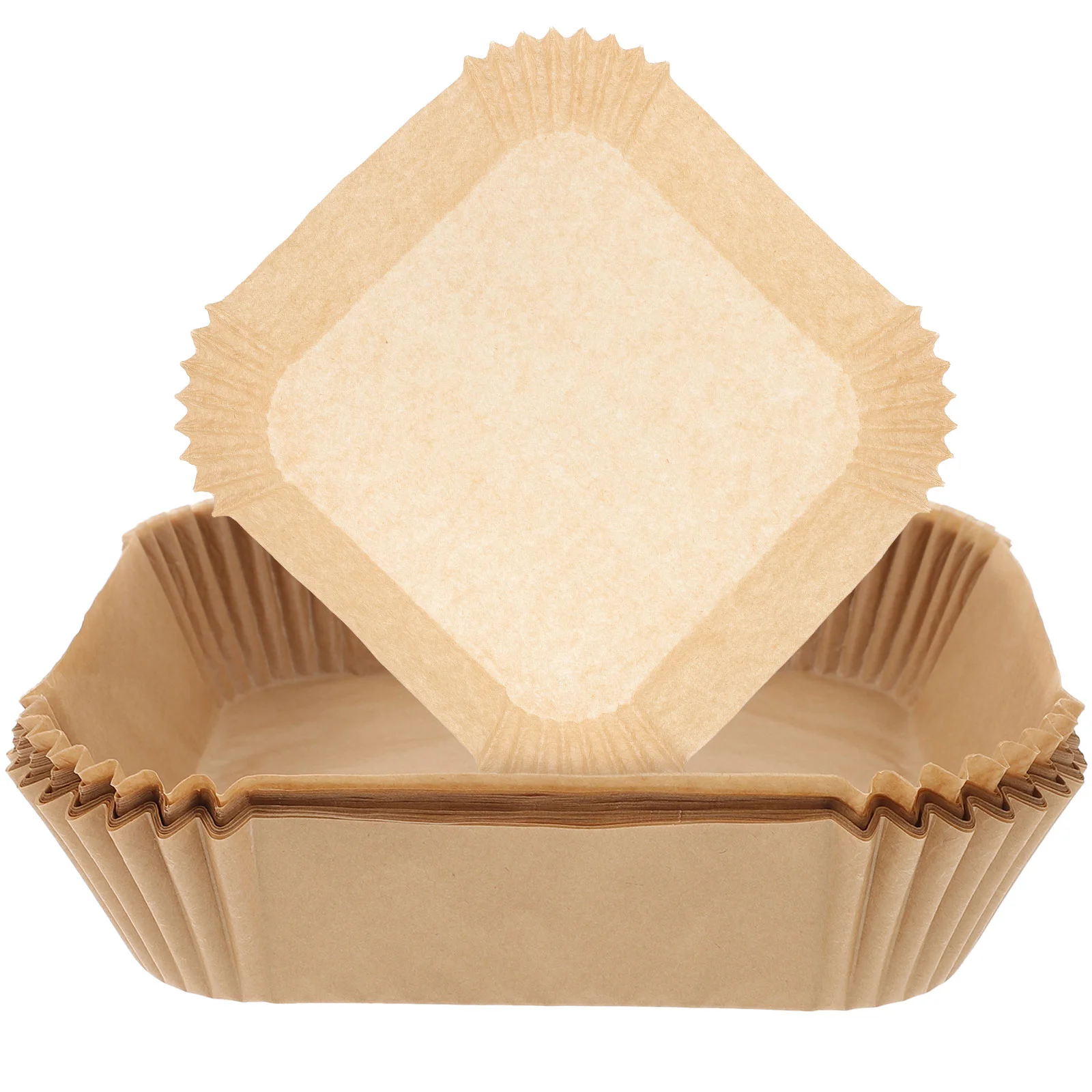 

100 Pcs Air Fryer Paper Silicone Tray Square Baking Liner Lining Pans Liners Virgin Wood Pulp Food Cushion Pad