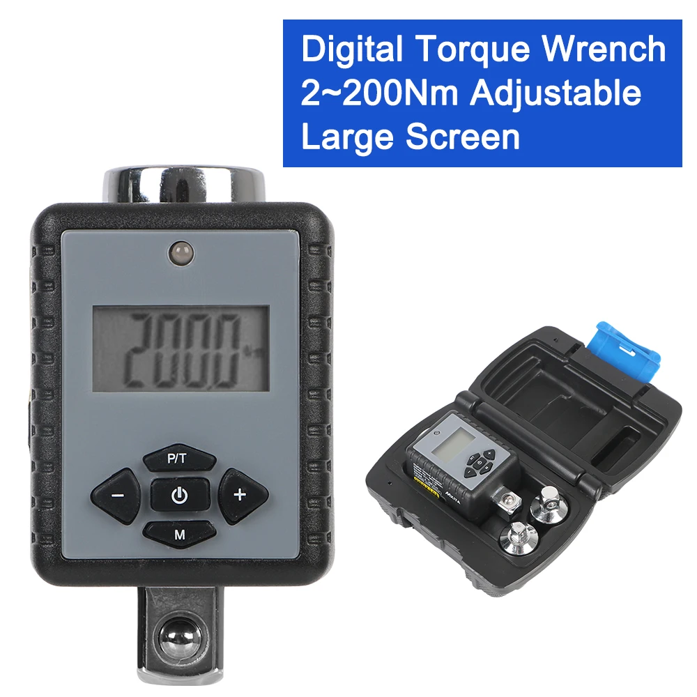 

Professional Electronic Torque Wrench Bike Car Repair Tool 1/2" 2- 200Nm Adjustable Digital Torque Wrench Measuring Meter