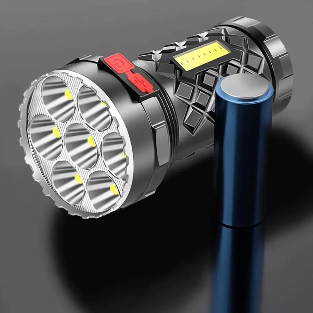 

Super Bright Flashlight Ultra Powerful Led Torch Light Rechargeable COB Side Light 4 Modes Outdoor Adventure 3 In 1 Flashlight