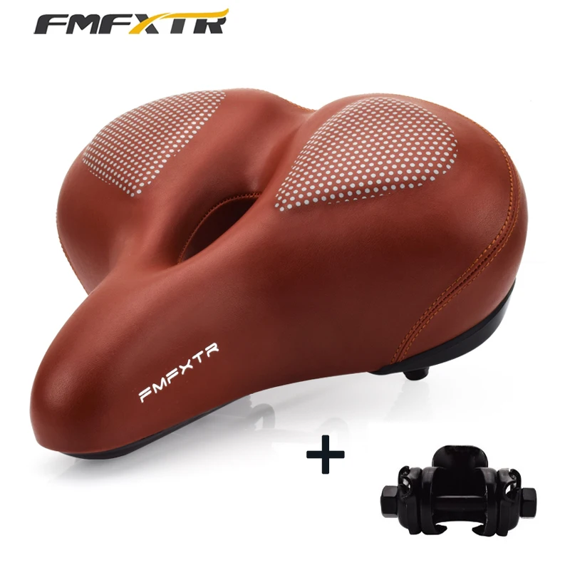 

Wide MTB Mountain Bike Saddle Soft Thickened Comfortable Saddle Send Clip Seat Bike Saddle Spring Shock Absorption Cushion