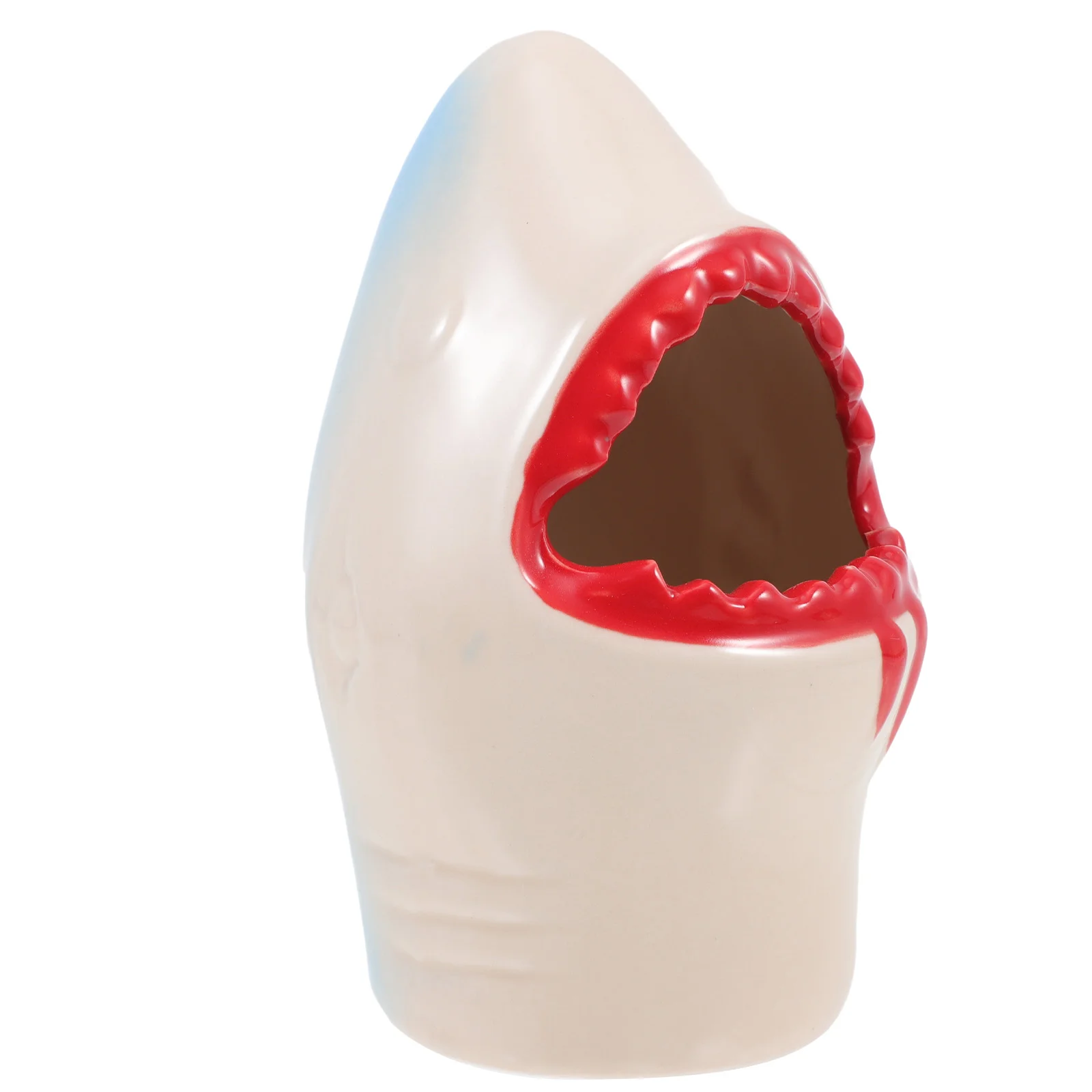 

1pc Ceramic Shark Shaped Drinking Cup Unique Shark Modeling Beverage Cup Cocktail Cup
