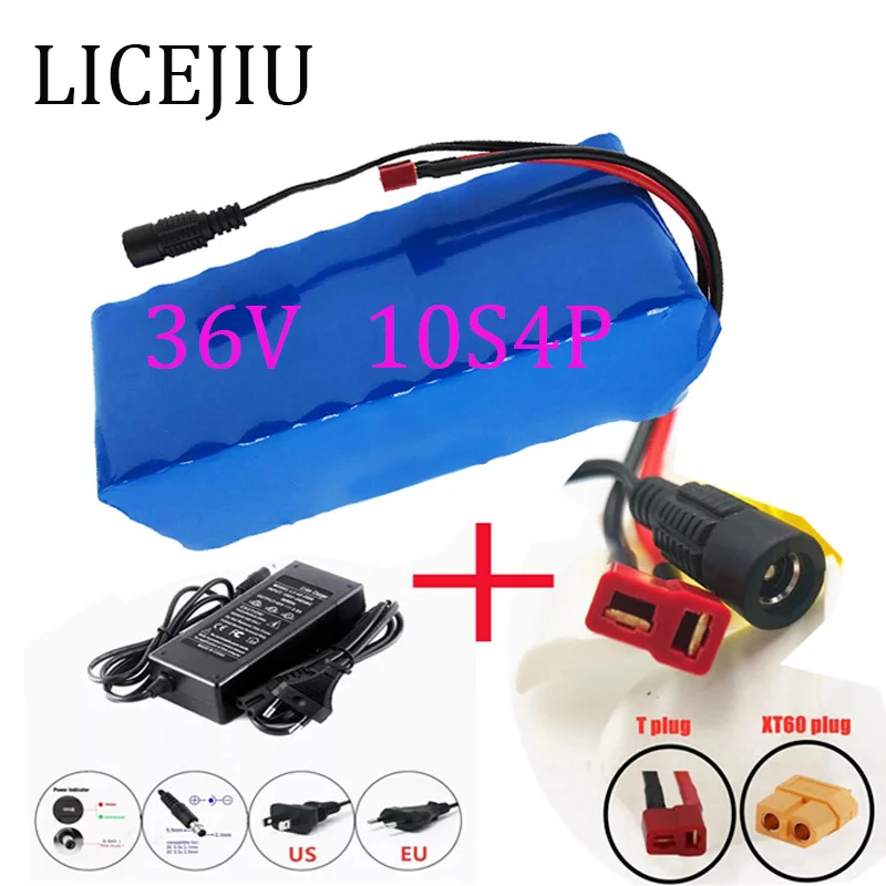

Electric Bicycle Battery Pack 36V 12Ah 10S 4P - Ideal for 500W Deep cycle batteries,Motor Ebikes with 15A BMS Lithium Battery