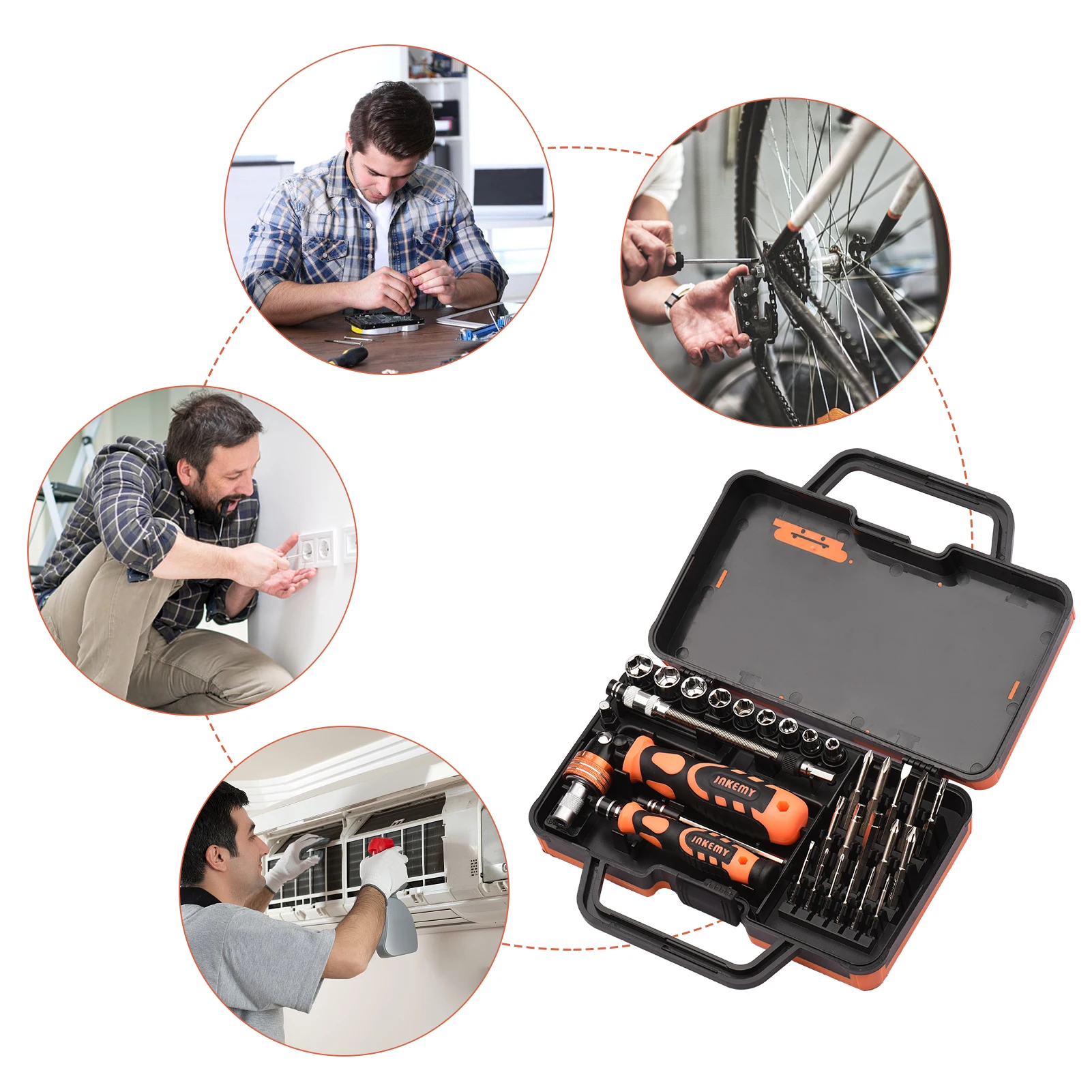 JAKEMY 31 шт. набор гибких фрез и розеток Премиум привода H4 * 45 мм H6.3 60 фреза из