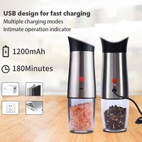 electric gravity pepper grinder or salt mill with adjustable coarseness automatic pepper mill grinder one hand opetated brushed