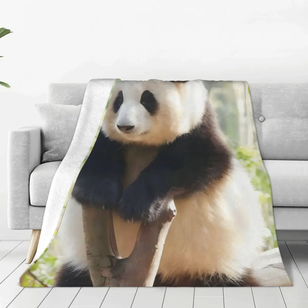 

Huahua Panda Animal Blanket Warm Cozy Hypoallergenic Throw Blankets for Luxury Bedding Sofa