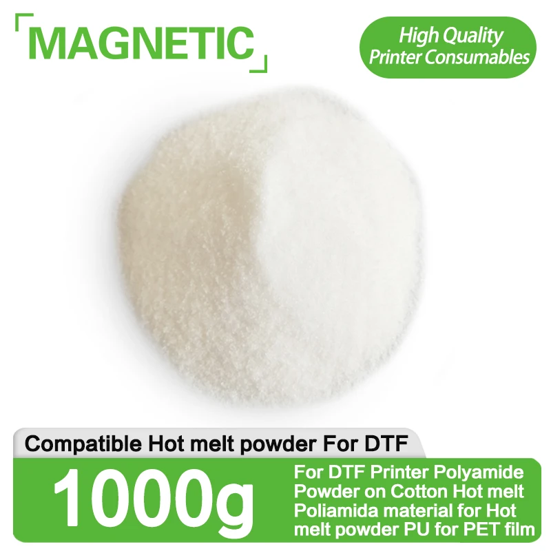 

1000g Top NEW White For DTF Printer Polyamide Powder on Cotton Hot melt Poliamida material for Hot melt powder PU for PET film