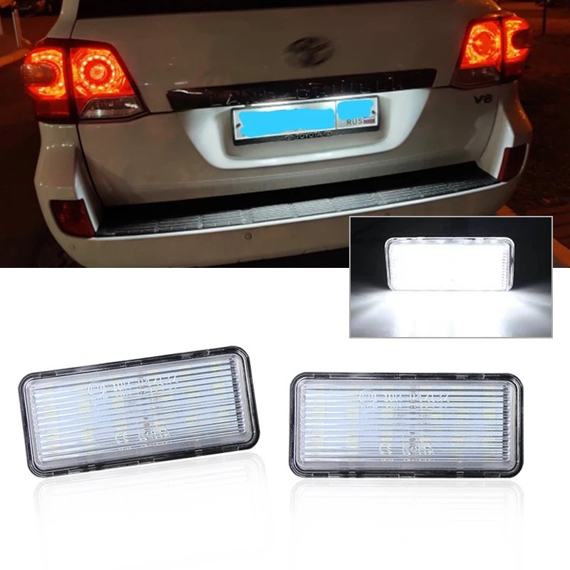 

2 шт., бесплатный светодиодный светильник номерного знака автомобиля для Toyota Land Cruiser 120 Land Cruiser 200 Prado 200 для Lexus LX470 GX470