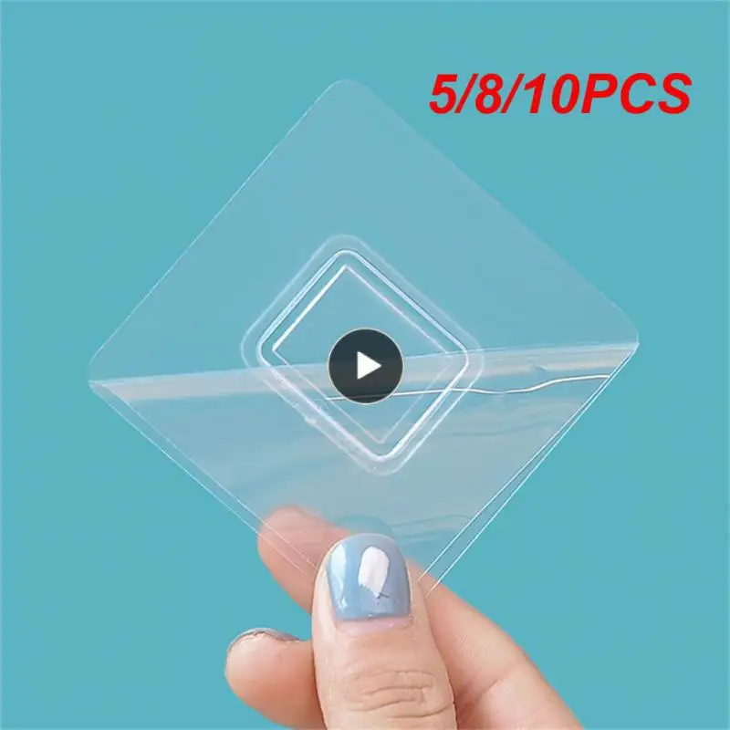 

5/8/10PCS Transparent Storage Rack Seam Adhesive Seamless Adhesive Hooks Strong Non-marking Waterproof And Oilproof