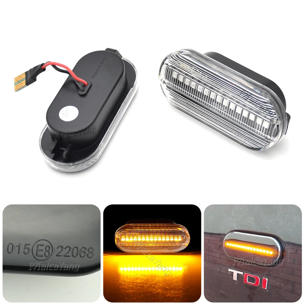 

Dynamic LED Turn Signal Flashing Indicator Blinker Side Marker Light For SEAT Ibiza 6L Cordoba Toledo Leon 1M For Skoda Octavia