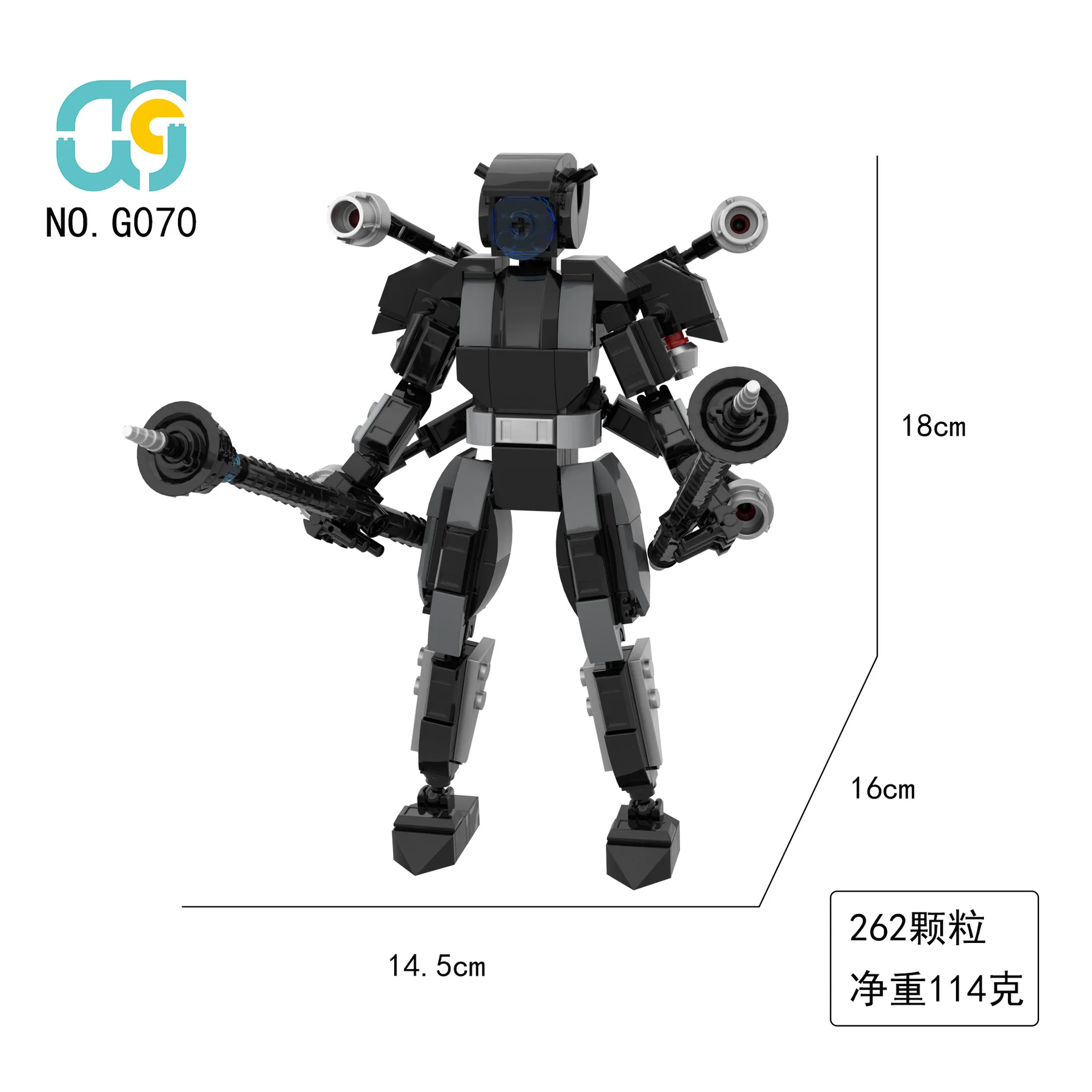 MOC Skibidi туалетный оператор ТВ человек строительные блоки динамик часы мужские