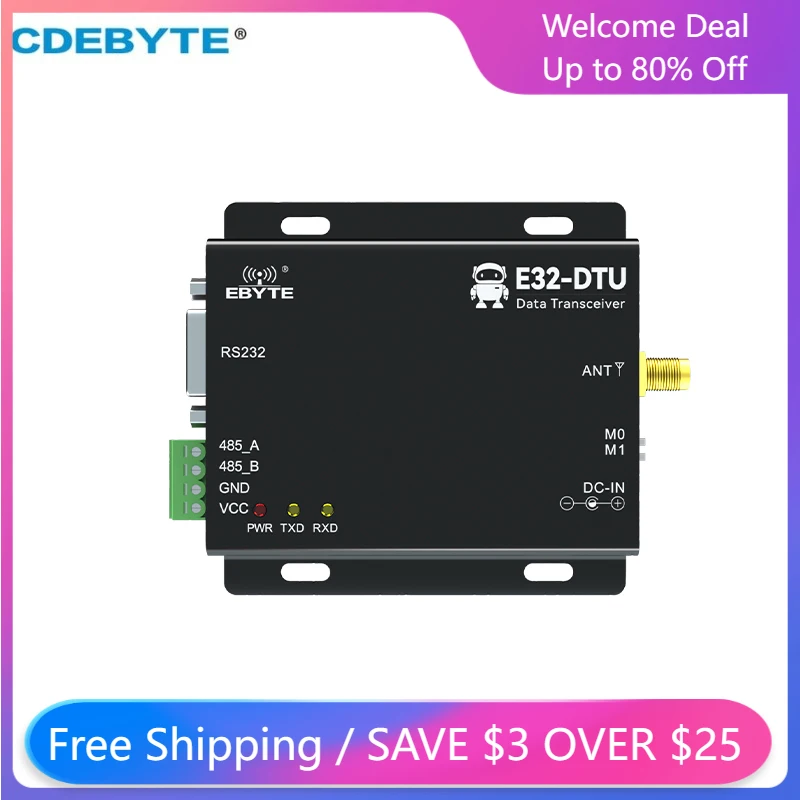 

CDEBYTE Lora 37dBm RS232 RS485 SX1278 433MHz 5W IoT Wireless Transceiver Module SMA-K Antenna Long Range 20km E32-DTU(433L37)-V8