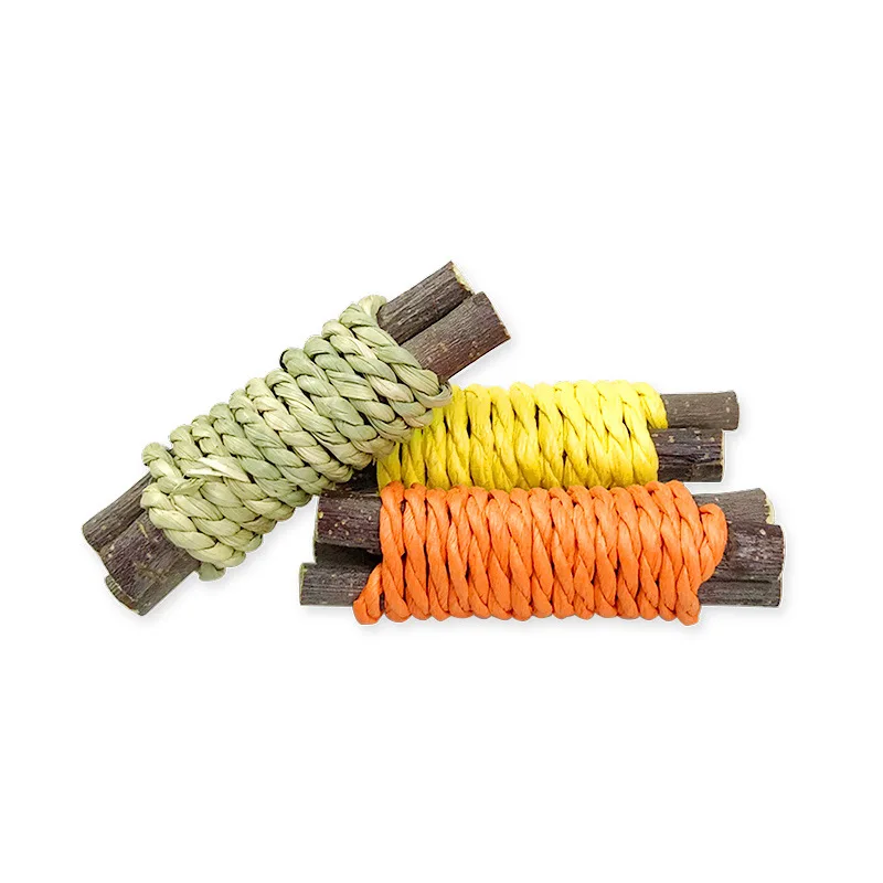 

3pcs Rabbit Chew Toy Natural Apple Wood Grass Bunny Teeth Grinding Molar Toy Dental Health For Chinchilla Guinea Pigs Hamsters