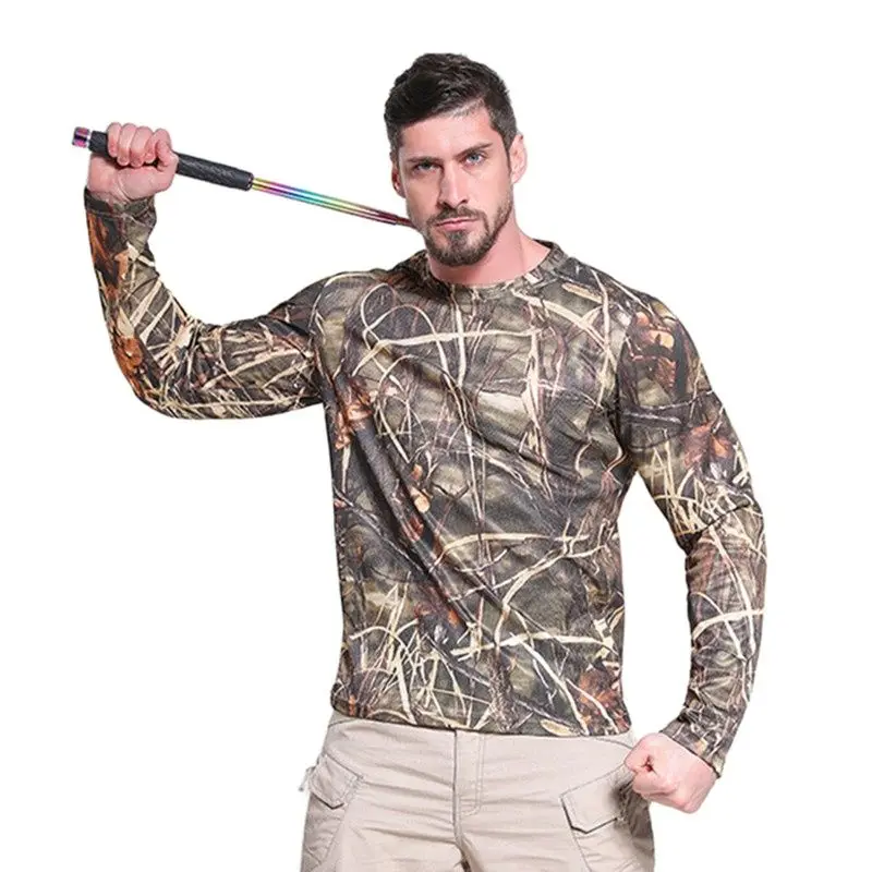 

Футболка мужская быстросохнущая, тактическая дышащая камуфляжная рубашка в стиле милитари, с длинным рукавом, летняя