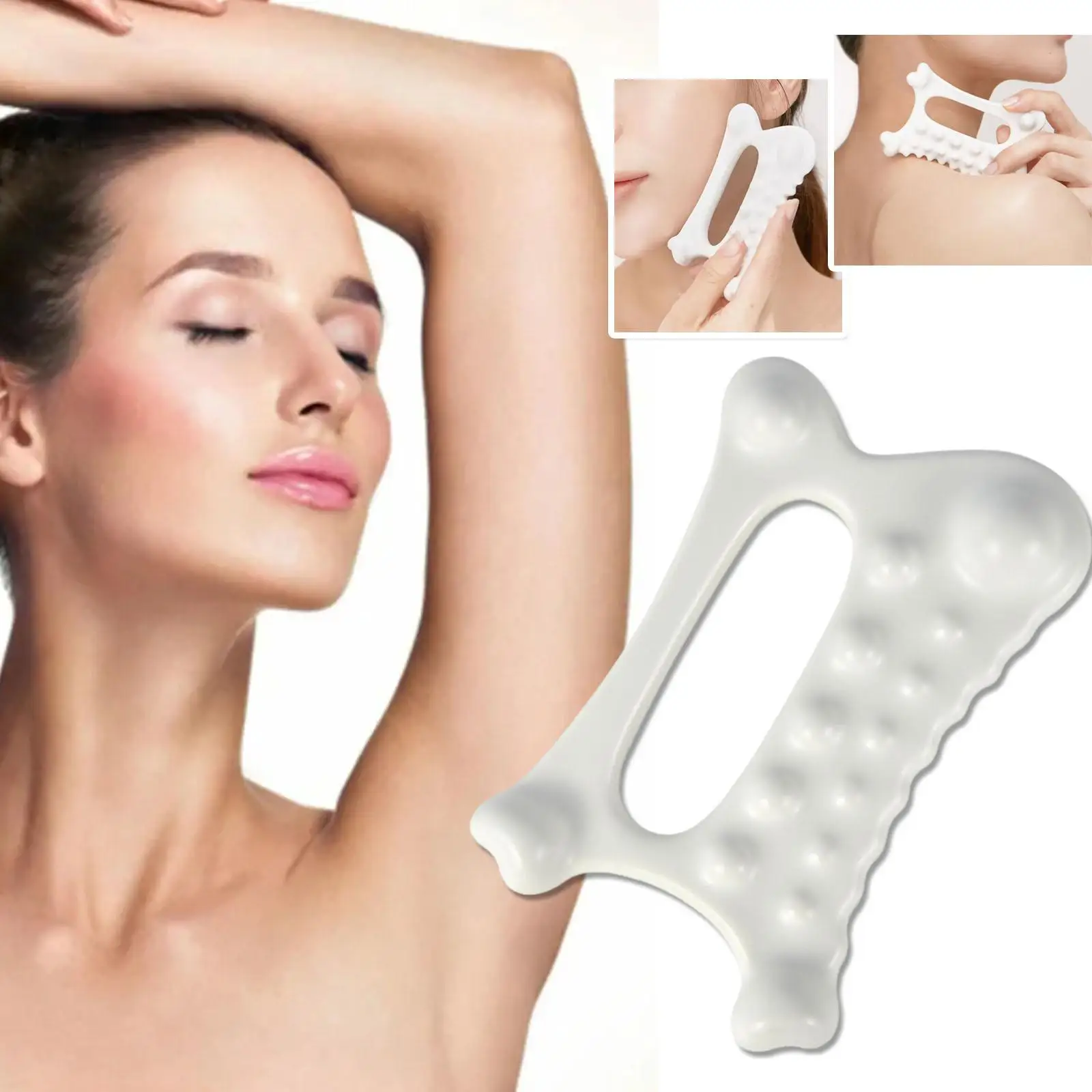 

1PC Facial Gua Sha Massage Board Ceramics Reduce Fat Static Free Portable Full Body Scraping Plate for Women Adults
