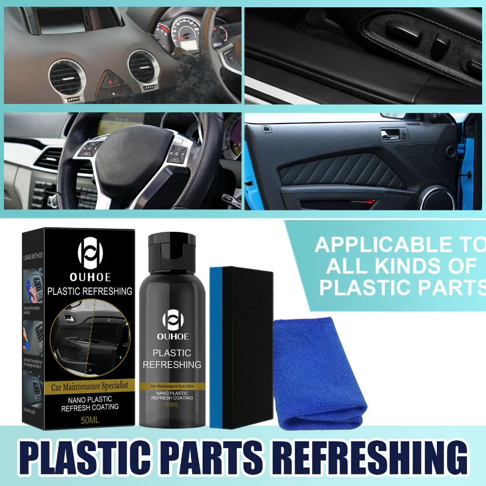 50ml Car Plastic Refurbisher Dust-Proof Glazing Plastic Whit