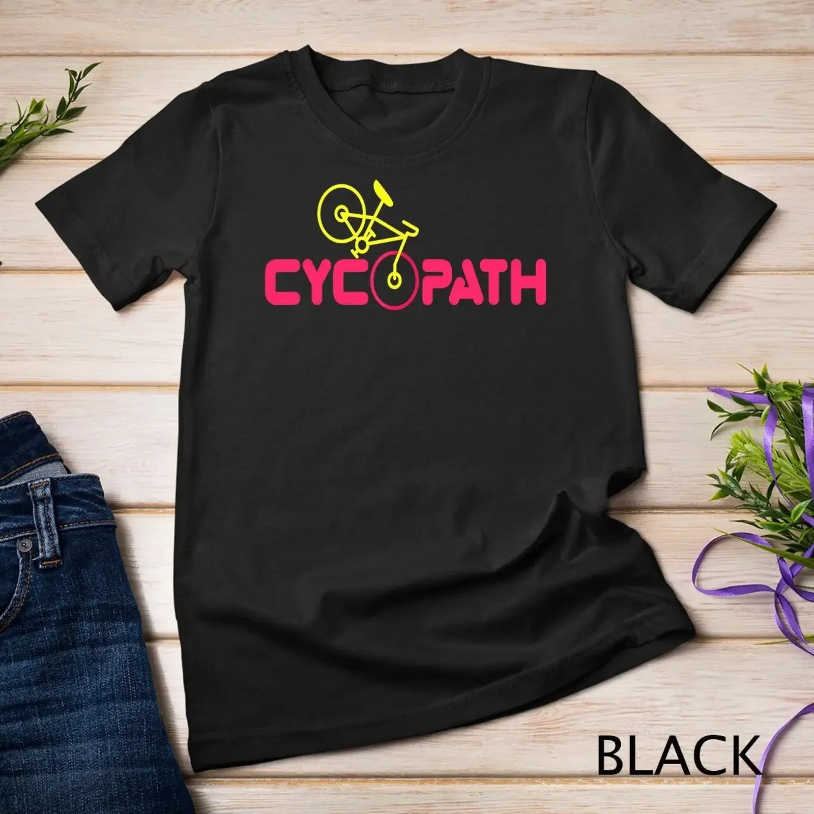 Фото Футболка Cycopath: Винтажная, дышащая, эластичная, мягкая, стильная, модная, с юмором для велосипедистов и любителей гонок на велосипедах. №1