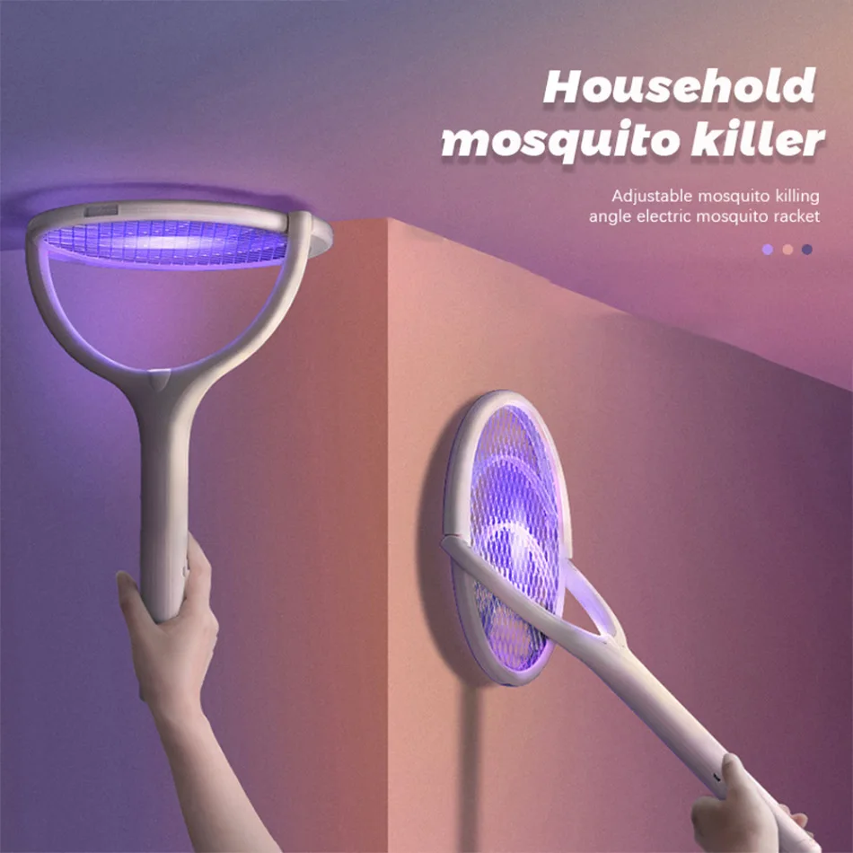 

90 Degree Rotatable Mosquito Killer Lamp Electric Shocker 365nm UV Light Bug Zapper Trap Flies Summer Fly Swatter