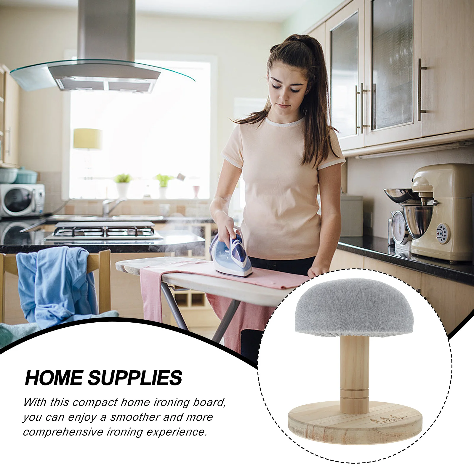 

Board Ironing Iron Wooden Stand Clothes Wood Small Clothing Pad Tabletop Mini Coated Surface Tools