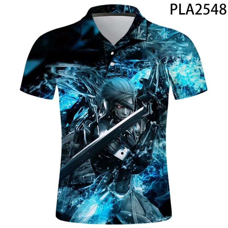 

2020 New 3D Printed Metal Gear Solid Polo Shirt Men Cool Streetwear Fashion Camisas Harajuku Short Sleeve Casual Hombres Ropa