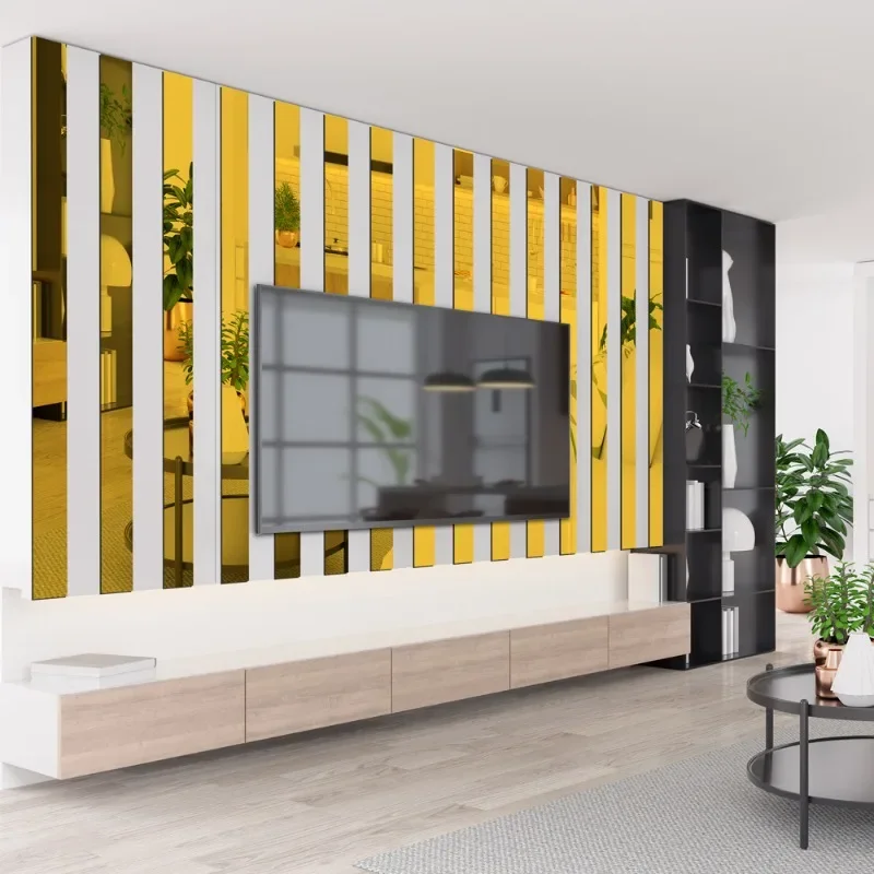 Наклейки на стену в виде полосы акриловые зеркальные настенные украшения сделай