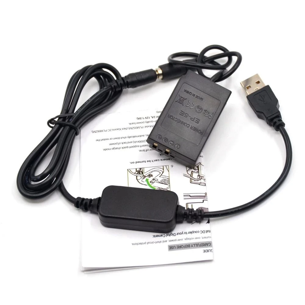 

DC Coupler Grip Power Bank 5V USB Cable Adapter + EP-5E ENEL22 EN-EL22 Dummy Batter For Nikon 1 J4 S2 1J4 1S2