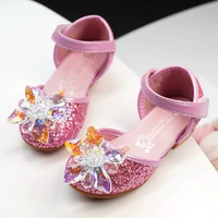 children kids sandals for girls high square heel crystal soft bottom designer princess shoes rhinestone closed toe sandals